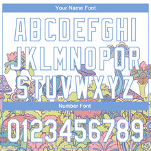 Load image into Gallery viewer, Custom White Light Blue 3D Pattern Design Colorful Flowers And Mushrooms Psychedelic Hallucination Performance Golf Polo Shirt