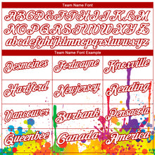 Load image into Gallery viewer, Custom White Red 3D Pattern Design Colorful Bright Ink Splashes Performance Golf Polo Shirt