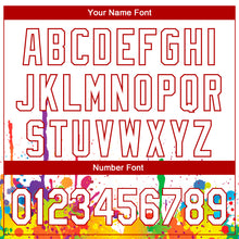 Load image into Gallery viewer, Custom White Red 3D Pattern Design Colorful Bright Ink Splashes Performance Golf Polo Shirt