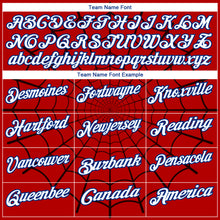 Load image into Gallery viewer, Custom Red Royal-White 3D Pattern Design Spider Web Performance Golf Polo Shirt