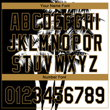 Load image into Gallery viewer, Custom Black White-Old Gold 3D Pattern Design Hawaii Coconut Trees Performance Golf Polo Shirt