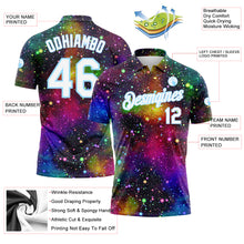 Load image into Gallery viewer, Custom Galactic White-Light Blue 3D Performance Golf Polo Shirt