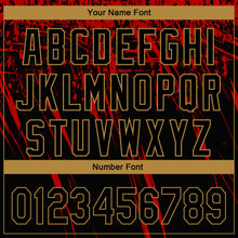 Load image into Gallery viewer, Custom Black Old Gold-Red 3D Pattern Design Sharp Shape Performance Golf Polo Shirt