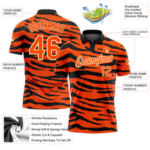 Load image into Gallery viewer, Custom Orange Cream-Black 3D Pattern Design Tiger Print Performance Golf Polo Shirt