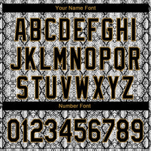 Load image into Gallery viewer, Custom Black Old Gold 3D Pattern Design Snakeskin Performance Golf Polo Shirt