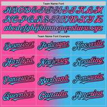 Load image into Gallery viewer, Custom Sky Blue Pink-Black Authentic Gradient Fashion Baseball Jersey