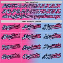 Load image into Gallery viewer, Custom Light Blue Pink-Black Authentic Gradient Fashion Baseball Jersey