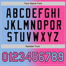 Load image into Gallery viewer, Custom Light Blue Pink-Black Authentic Gradient Fashion Baseball Jersey