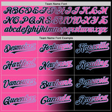 Load image into Gallery viewer, Custom Black Pink-Light Blue Authentic Gradient Fashion Baseball Jersey