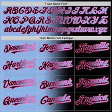 Load image into Gallery viewer, Custom Black Light Blue-Pink Authentic Gradient Fashion Baseball Jersey