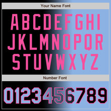 Load image into Gallery viewer, Custom Black Light Blue-Pink Authentic Gradient Fashion Baseball Jersey