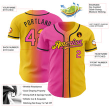 Load image into Gallery viewer, Custom Yellow Pink-Black Authentic Gradient Fashion Baseball Jersey