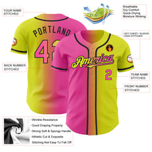 Load image into Gallery viewer, Custom Neon Yellow Pink-Black Authentic Gradient Fashion Baseball Jersey