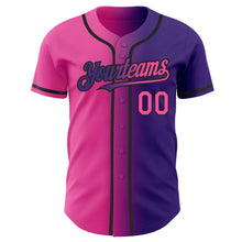 Load image into Gallery viewer, Custom Purple Pink-Black Authentic Gradient Fashion Baseball Jersey