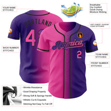 Load image into Gallery viewer, Custom Purple Pink-Black Authentic Gradient Fashion Baseball Jersey