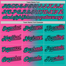 Load image into Gallery viewer, Custom Aqua Pink-Black Authentic Gradient Fashion Baseball Jersey