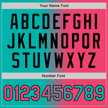 Load image into Gallery viewer, Custom Aqua Neon Pink-Black Authentic Gradient Fashion Baseball Jersey