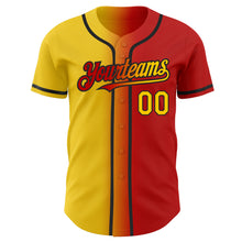Load image into Gallery viewer, Custom Red Yellow-Black Authentic Gradient Fashion Baseball Jersey