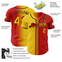 Load image into Gallery viewer, Custom Red Yellow-Black Authentic Gradient Fashion Baseball Jersey