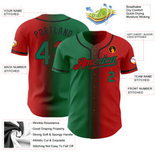 Load image into Gallery viewer, Custom Red Kelly Green-Black Authentic Gradient Fashion Baseball Jersey