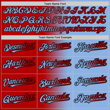 Load image into Gallery viewer, Custom Light Blue Red-Black Authentic Gradient Fashion Baseball Jersey