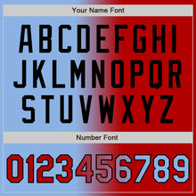 Load image into Gallery viewer, Custom Light Blue Red-Black Authentic Gradient Fashion Baseball Jersey