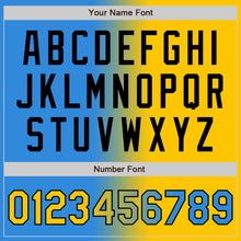 Load image into Gallery viewer, Custom Electric Blue Yellow-Black Authentic Gradient Fashion Baseball Jersey