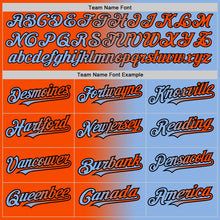 Load image into Gallery viewer, Custom Light Blue Orange-Black Authentic Gradient Fashion Baseball Jersey