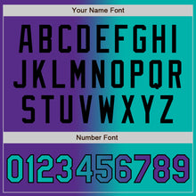 Load image into Gallery viewer, Custom Purple Aqua-Black Authentic Gradient Fashion Baseball Jersey