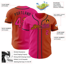 Load image into Gallery viewer, Custom Texas Orange Hot Pink-Black Authentic Gradient Fashion Baseball Jersey