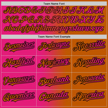 Load image into Gallery viewer, Custom Texas Orange Hot Pink-Black Authentic Gradient Fashion Baseball Jersey