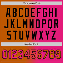 Load image into Gallery viewer, Custom Texas Orange Hot Pink-Black Authentic Gradient Fashion Baseball Jersey