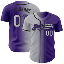 Load image into Gallery viewer, Custom Purple Gray-Black Authentic Gradient Fashion Baseball Jersey