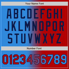 Load image into Gallery viewer, Custom Electric Blue Red-Navy Authentic Gradient Fashion Baseball Jersey