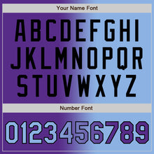 Load image into Gallery viewer, Custom Purple Light Blue-Black Authentic Gradient Fashion Baseball Jersey