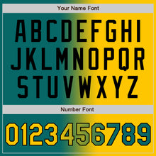 Load image into Gallery viewer, Custom Teal Yellow-Black Authentic Gradient Fashion Baseball Jersey