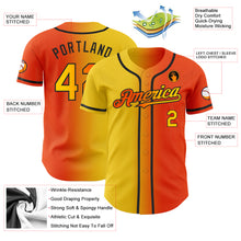 Load image into Gallery viewer, Custom Orange Yellow-Black Authentic Gradient Fashion Baseball Jersey