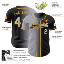 Load image into Gallery viewer, Custom Black Gray-Old Gold Authentic Gradient Fashion Baseball Jersey