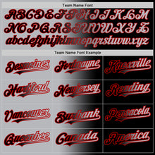 Load image into Gallery viewer, Custom Black Gray-Red Authentic Gradient Fashion Baseball Jersey