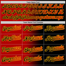 Load image into Gallery viewer, Custom Black Red-Gold Authentic Gradient Fashion Baseball Jersey
