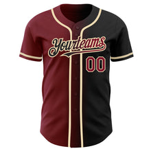 Load image into Gallery viewer, Custom Black Crimson-City Cream Authentic Gradient Fashion Baseball Jersey