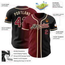 Load image into Gallery viewer, Custom Black Crimson-City Cream Authentic Gradient Fashion Baseball Jersey