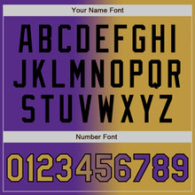 Load image into Gallery viewer, Custom Purple Old Gold-Black Authentic Gradient Fashion Baseball Jersey