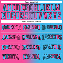 Load image into Gallery viewer, Custom Stitched Sky Blue Pink-Black Gradient Fashion Sports Pullover Sweatshirt Hoodie