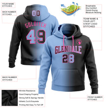 Load image into Gallery viewer, Custom Stitched Black Light Blue-Pink Gradient Fashion Sports Pullover Sweatshirt Hoodie