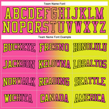 Load image into Gallery viewer, Custom Stitched Neon Yellow Pink-Black Gradient Fashion Sports Pullover Sweatshirt Hoodie