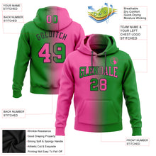 Load image into Gallery viewer, Custom Stitched Grass Green Pink-Black Gradient Fashion Sports Pullover Sweatshirt Hoodie