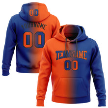 Load image into Gallery viewer, Custom Stitched Royal Orange-Black Gradient Fashion Sports Pullover Sweatshirt Hoodie