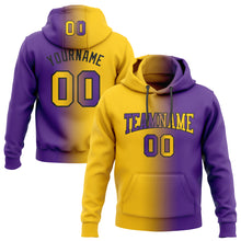 Load image into Gallery viewer, Custom Stitched Purple Yellow-Black Gradient Fashion Sports Pullover Sweatshirt Hoodie