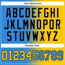 Load image into Gallery viewer, Custom Stitched Powder Blue Yellow-Black Gradient Fashion Sports Pullover Sweatshirt Hoodie